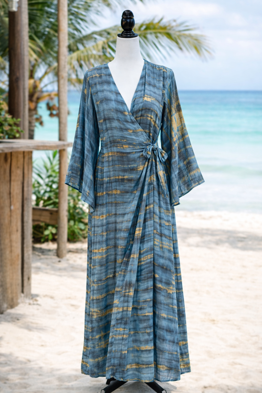 Vestido largo cruzado tie-dije